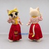 Custom Cream and Red Cat in Skirt Mascot Costume Adult Full Body Suit for Themed Parties