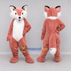 Custom Coral Pink and White Fox Mascot Costume Adult Full Body Suit for School Events Custom Coral Pink and White Fox Mascot Costume Adult Full Body Suit for School Events