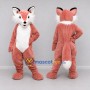 Custom Coral Pink and White Fox Mascot Costume Adult Full Body Suit for School Events