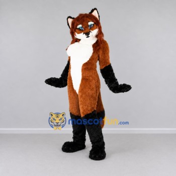 Custom Orange Black and White Fox Mascot Costume Adult Full Body Suit for Wildlife Events Custom Orange Black and White Fox Mascot Costume Adult Full Body Suit for Wildlife Events