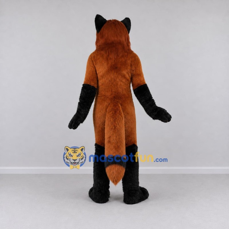 Custom Orange Black and White Fox Mascot Costume Adult Full Body Suit for Wildlife Events Custom Orange Black and White Fox Mascot Costume Adult Full Body Suit for Wildlife Events