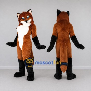 Custom Orange Black and White Fox Mascot Costume Adult Full Body Suit for Wildlife Events