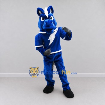 Custom Blue and White Horse in Sportswear Mascot Costume Adult Full Body Suit for Sports Events