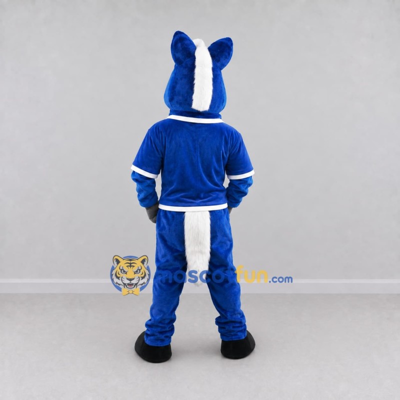 Custom Blue and White Horse in Sportswear Mascot Costume Adult Full Body Suit for Sports Events Custom Blue and White Horse in Sportswear Mascot Costume Adult Full Body Suit for Sports Events