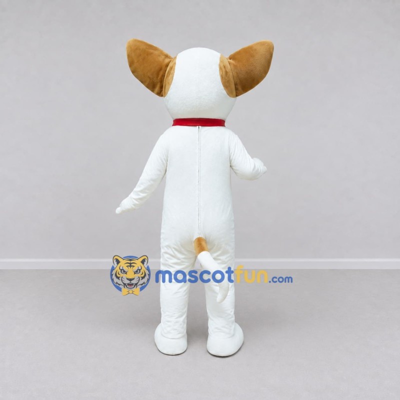 Custom White and Tan Chihuahua Dog Mascot Costume Adult Full Body Suit for Pet Events Custom White and Tan Chihuahua Dog Mascot Costume Adult Full Body Suit for Pet Events