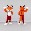 Custom Orange White and Red Fox in Suspenders Mascot Costume Adult Full Body Suit for Themed Parties Custom Orange White and Red Fox in Suspenders Mascot Costume Adult Full Body Suit for Themed Parties