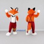 Custom Orange White and Red Fox in Suspenders Mascot Costume Adult Full Body Suit for Themed Parties