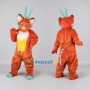 Custom Orange Yellow and Turquoise Fantasy Animal Mascot Costume Adult Full Body Suit for Themed Parties