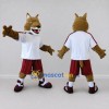 Custom Brown White and Maroon Canine Character in Sportswear Mascot Costume Adult Full Body Suit for Sports Events Custom Brown White and Maroon Canine Character in Sportswear Mascot Costume Adult Full Body Suit for Sports Events