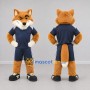 Custom Orange and Navy Blue Fox in Sportswear Mascot Costume Adult Full Body Suit for Sports Events