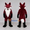 Custom Burgundy Black and White Fox Mascot Costume Adult Full Body Suit for Themed Parties Custom Burgundy Black and White Fox Mascot Costume Adult Full Body Suit for Themed Parties