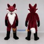 Custom Burgundy Black and White Fox Mascot Costume Adult Full Body Suit for Themed Parties