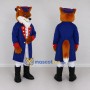 Custom Orange and Blue Fox in Tricorn Hat Mascot Costume Adult Full Body Suit for Themed Parties