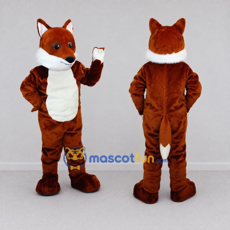 Custom Rust Brown and White Fox Mascot Costume Adult Full Body Suit for Wildlife Events Custom Rust Brown and White Fox Mascot Costume Adult Full Body Suit for Wildlife Events