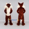 Custom Dark Brown and Cream Fox Mascot Costume Adult Full Body Suit for Wildlife Events