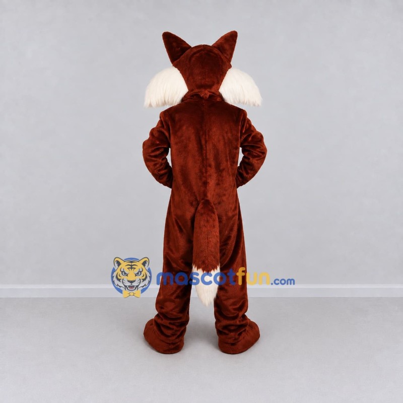 Custom Dark Brown and Cream Fox Mascot Costume Adult Full Body Suit for Wildlife Events