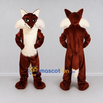 Custom Dark Brown and Cream Fox Mascot Costume Adult Full Body Suit for Wildlife Events
