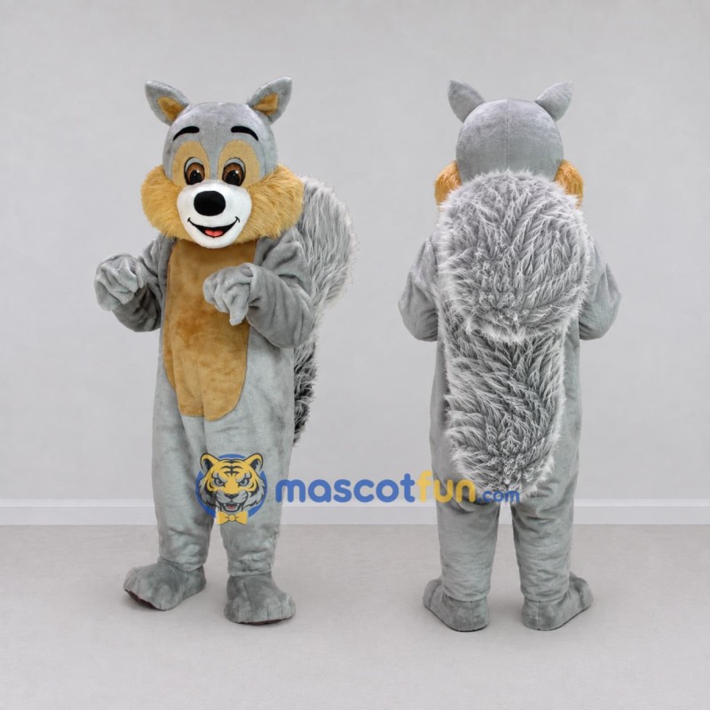 Custom Gray and Tan Squirrel Mascot Costume Adult Full Body Suit for Wildlife Events Custom Gray and Tan Squirrel Mascot Costume Adult Full Body Suit for Wildlife Events