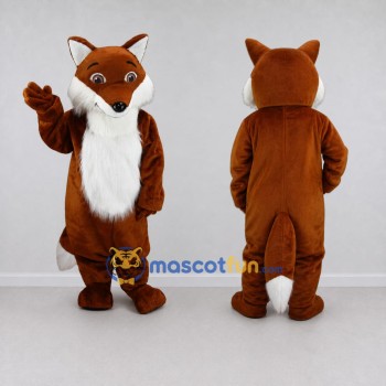 Custom Brown and White Fox Mascot Costume Adult Full Body Suit for Wildlife Events