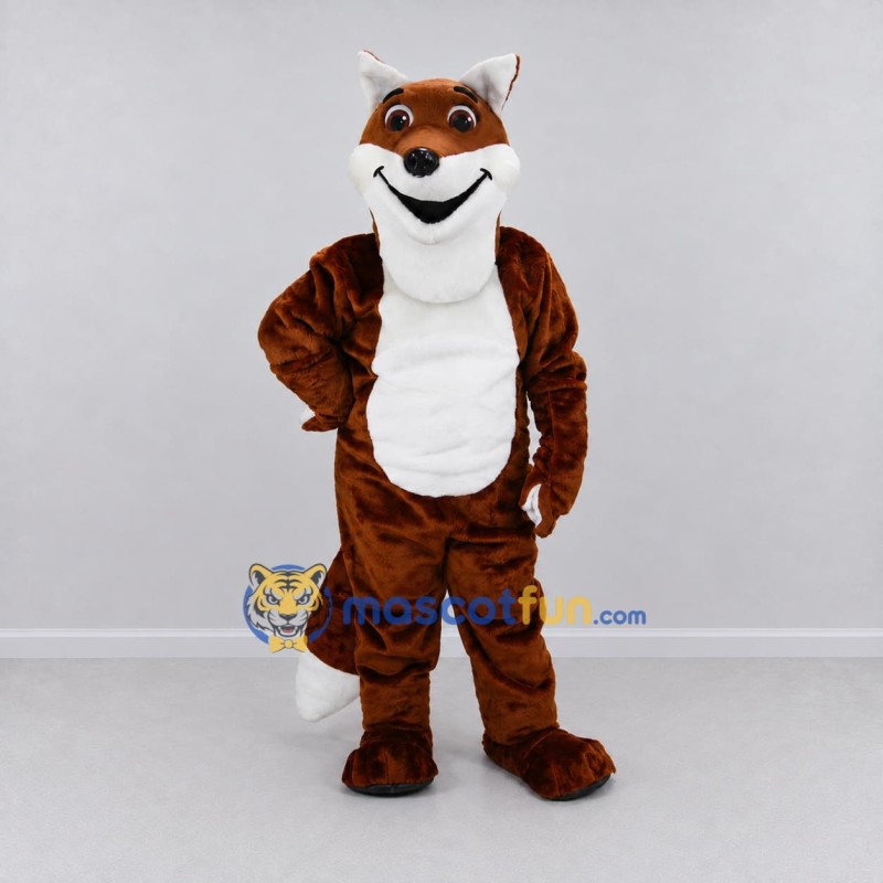 Custom Rust Brown and White Fox Mascot Costume Adult Full Body Suit for Wildlife Events Custom Rust Brown and White Fox Mascot Costume Adult Full Body Suit for Wildlife Events