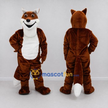 Custom Rust Brown and White Fox Mascot Costume Adult Full Body Suit for Wildlife Events