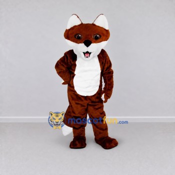 Custom Brown and White Fox Mascot Costume Adult Full Body Suit for School Events Custom Brown and White Fox Mascot Costume Adult Full Body Suit for School Events