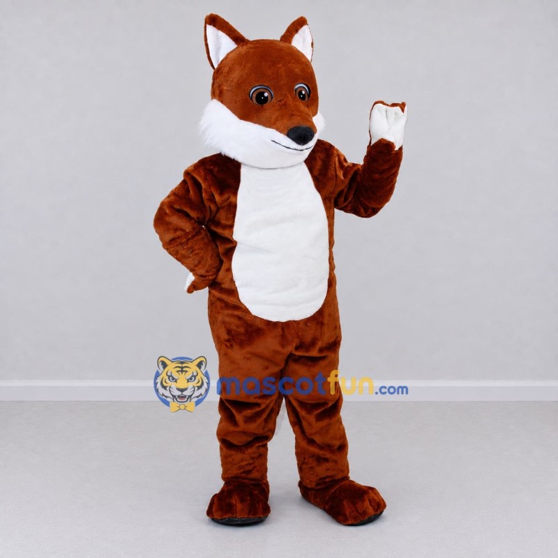 Custom Rust Brown and White Fox Mascot Costume Adult Full Body Suit for Wildlife Events Custom Rust Brown and White Fox Mascot Costume Adult Full Body Suit for Wildlife Events