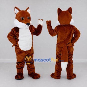 Custom Rust Brown and White Fox Mascot Costume Adult Full Body Suit for Wildlife Events