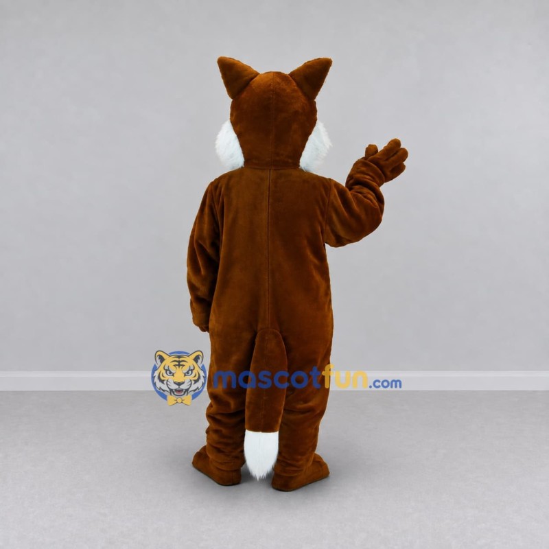 Custom Brown and White Fox Mascot Costume Adult Full Body Suit for School Events Custom Brown and White Fox Mascot Costume Adult Full Body Suit for School Events