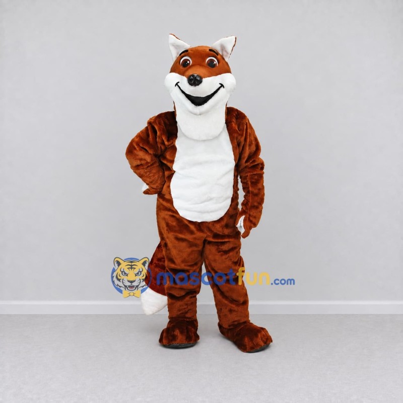 Custom Rust Brown and White Fox Mascot Costume Adult Full Body Suit for Wildlife Events Custom Rust Brown and White Fox Mascot Costume Adult Full Body Suit for Wildlife Events