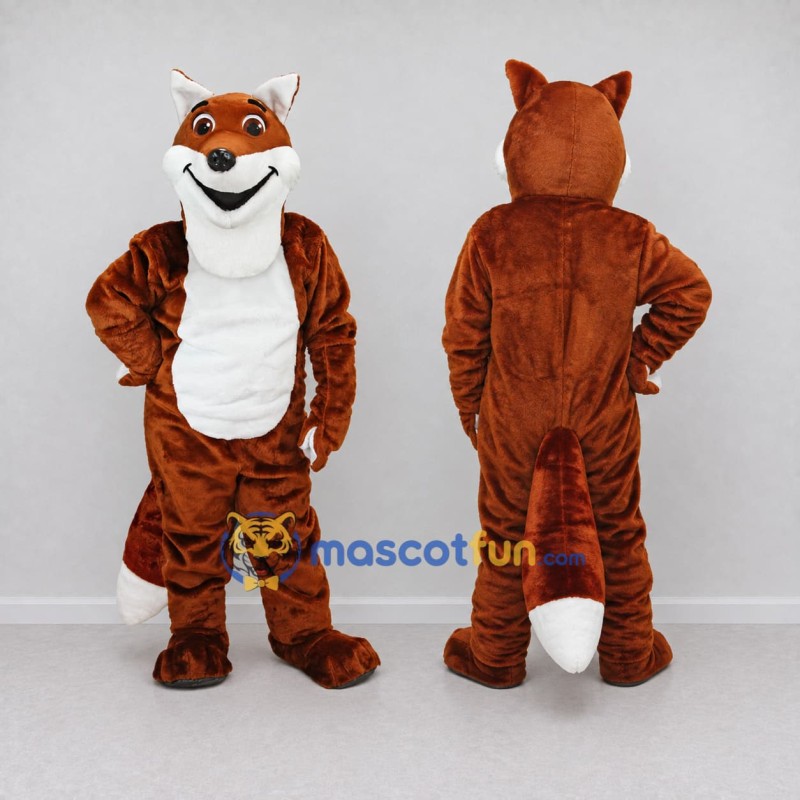 Custom Rust Brown and White Fox Mascot Costume Adult Full Body Suit for Wildlife Events Custom Rust Brown and White Fox Mascot Costume Adult Full Body Suit for Wildlife Events