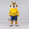 Custom Orange Yellow and Blue Tiger in Sportswear Mascot Costume Adult Full Body Suit for Sports Events Custom Orange Yellow and Blue Tiger in Sportswear Mascot Costume Adult Full Body Suit for Sports Events