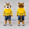 Custom Orange Yellow and Blue Tiger in Sportswear Mascot Costume Adult Full Body Suit for Sports Events Custom Orange Yellow and Blue Tiger in Sportswear Mascot Costume Adult Full Body Suit for Sports Events
