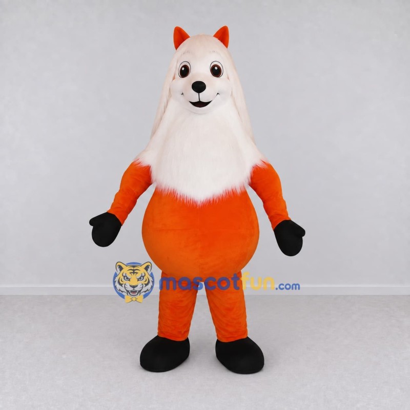 Custom Orange and White Fox Mascot Costume Adult Full Body Suit for School Events Custom Orange and White Fox Mascot Costume Adult Full Body Suit for School Events