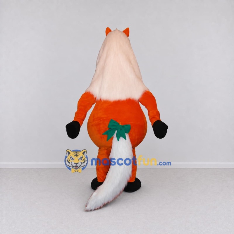 Custom Orange and White Fox Mascot Costume Adult Full Body Suit for School Events Custom Orange and White Fox Mascot Costume Adult Full Body Suit for School Events