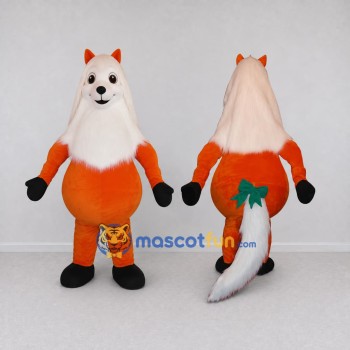 Custom Orange and White Fox Mascot Costume Adult Full Body Suit for School Events