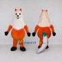 Custom Orange and White Fox Mascot Costume Adult Full Body Suit for School Events