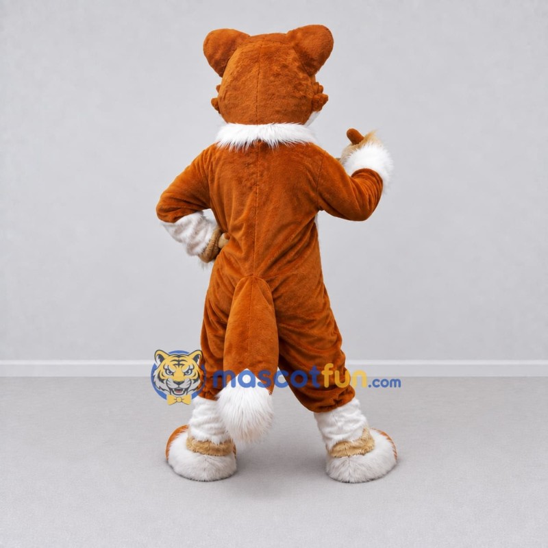 Custom Rust Brown and White Fox Mascot Costume Adult Full Body Suit for Wildlife Events Custom Rust Brown and White Fox Mascot Costume Adult Full Body Suit for Wildlife Events