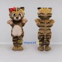 Custom Tan and Black Tabby Cat with Hair Bow Mascot Costume Adult Full Body Suit for Pet Events