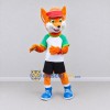 Custom Orange Green and White Fox in Sportswear Mascot Costume Adult Full Body Suit for Sports Events Custom Orange Green and White Fox in Sportswear Mascot Costume Adult Full Body Suit for Sports Events