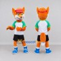 Custom Orange Green and White Fox in Sportswear Mascot Costume Adult Full Body Suit for Sports Events