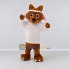 Custom Brown and White Fox in Shirt Mascot Costume Adult Full Body Suit for School Events Custom Brown and White Fox in Shirt Mascot Costume Adult Full Body Suit for School Events
