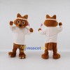 Custom Brown and White Fox in Shirt Mascot Costume Adult Full Body Suit for School Events Custom Brown and White Fox in Shirt Mascot Costume Adult Full Body Suit for School Events