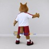 Custom Brown White and Maroon Canine Character in Sportswear Mascot Costume Adult Full Body Suit for Sports Events Custom Brown White and Maroon Canine Character in Sportswear Mascot Costume Adult Full Body Suit for Sports Events
