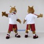 Custom Brown White and Maroon Canine Character in Sportswear Mascot Costume Adult Full Body Suit for Sports Events