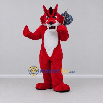 Custom Red Black and White Fantasy Canine Mascot Costume Adult Full Body Suit for Themed Parties Custom Red Black and White Fantasy Canine Mascot Costume Adult Full Body Suit for Themed Parties