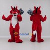 Custom Red Black and White Fantasy Canine Mascot Costume Adult Full Body Suit for Themed Parties