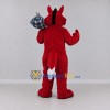Custom Red Black and White Fantasy Canine Mascot Costume Adult Full Body Suit for Themed Parties