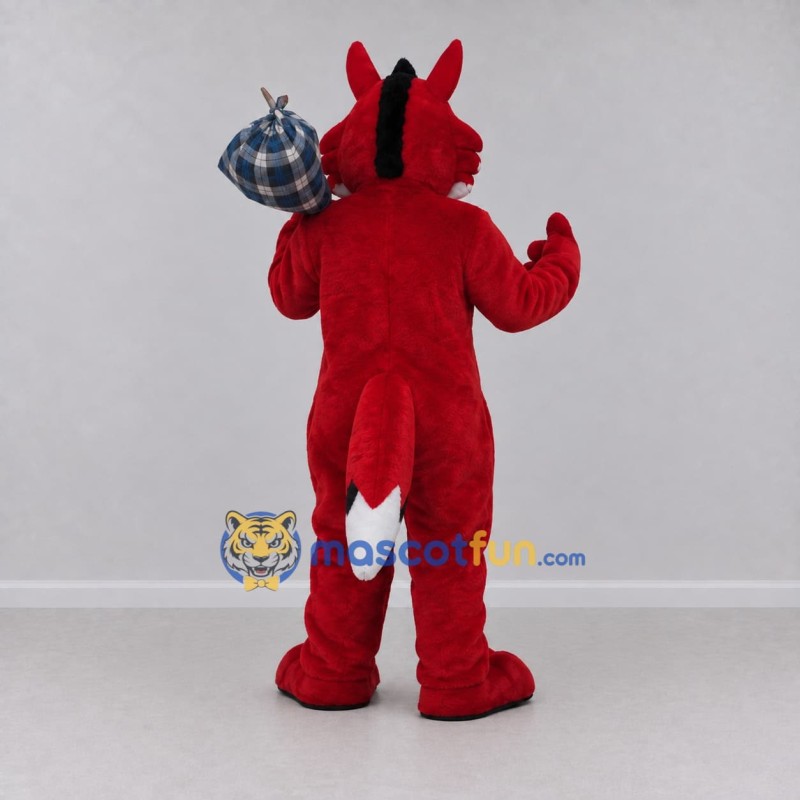 Custom Red Black and White Fantasy Canine Mascot Costume Adult Full Body Suit for Themed Parties