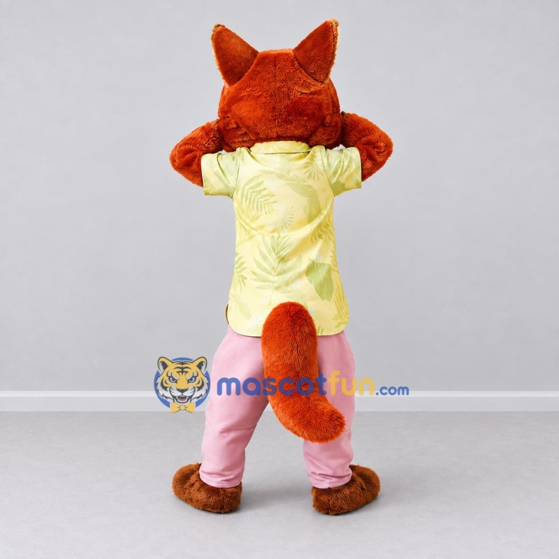 Custom Orange Yellow and Pink Fox in Shirt and Tie Mascot Costume Adult Full Body Suit for Themed Parties Custom Orange Yellow and Pink Fox in Shirt and Tie Mascot Costume Adult Full Body Suit for Themed Parties
